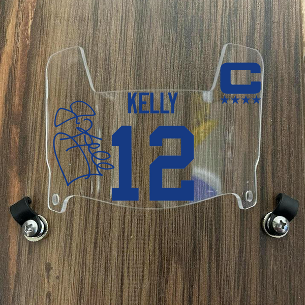 Buffalo Bills Jim Kelly Mini Football Helmet Visor Shield Clear w/ Clips
