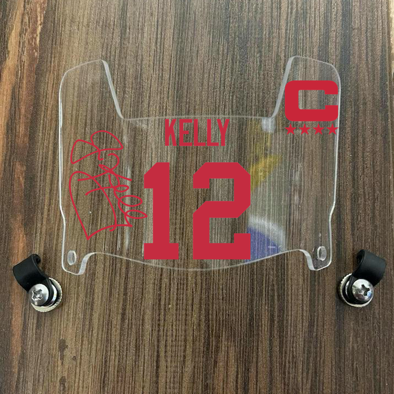 Buffalo Bills Jim Kelly Mini Football Helmet Visor Shield Clear w/ Clips