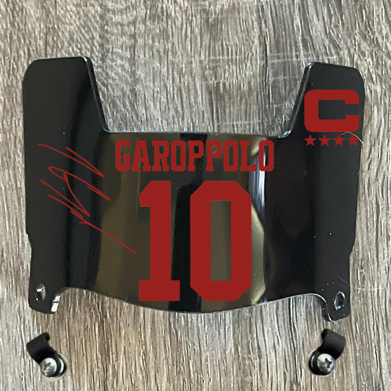 San Francisco 49ers Jimmy Garoppolo Mini Football Helmet Visor Shield Black Dark Tint w/ Clips