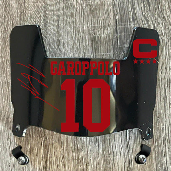 San Francisco 49ers Jimmy Garoppolo Mini Football Helmet Visor Shield Black Dark Tint w/ Clips