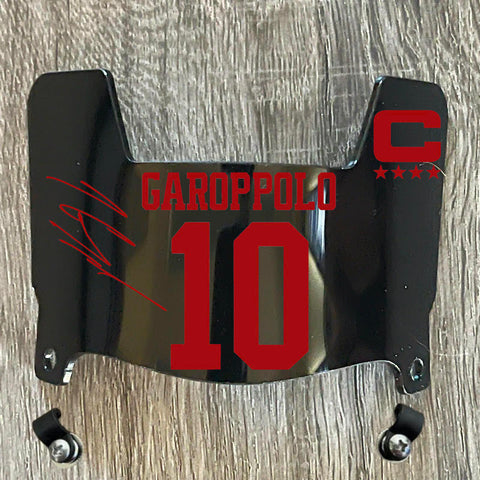 San Francisco 49ers Jimmy Garoppolo Mini Football Helmet Visor Shield Black Dark Tint w/ Clips