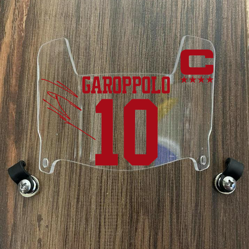 San Francisco 49ers Jimmy Garoppolo Mini Football Helmet Visor Shield Clear w/ Clips