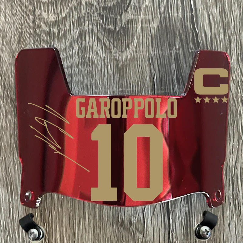San Francisco 49ers Jimmy Garoppolo Mini Football Helmet Visor Shield Red Chrome Mirror w/ Clips