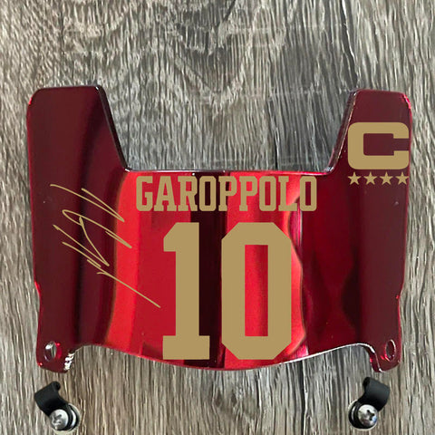 San Francisco 49ers Jimmy Garoppolo Mini Football Helmet Visor Shield Red Chrome Mirror w/ Clips