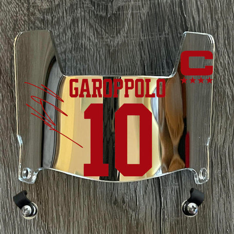 San Francisco 49ers Jimmy Garoppolo Mini Football Helmet Visor Shield Silver Chrome Mirror w/ Clips