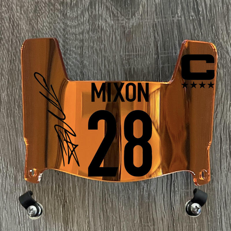 Cincinnati Bengals Joe Mixon Mini Football Helmet Visor Shield Orange Chrome Mirror w/ Clips