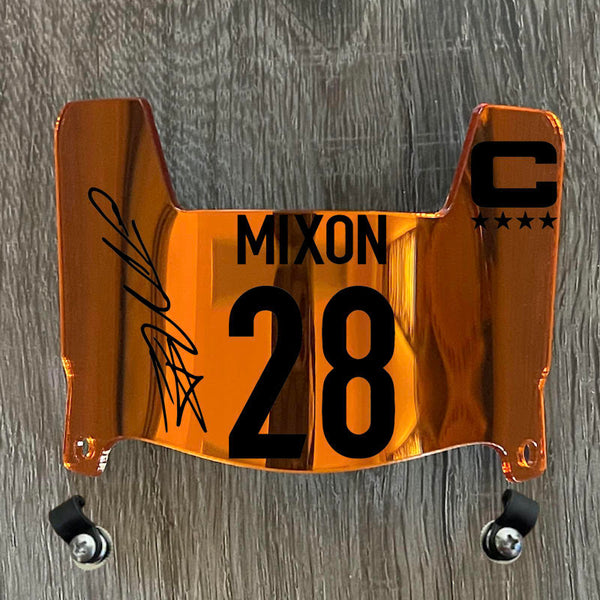 Cincinnati Bengals Joe Mixon Mini Football Helmet Visor Shield Orange Chrome Mirror w/ Clips