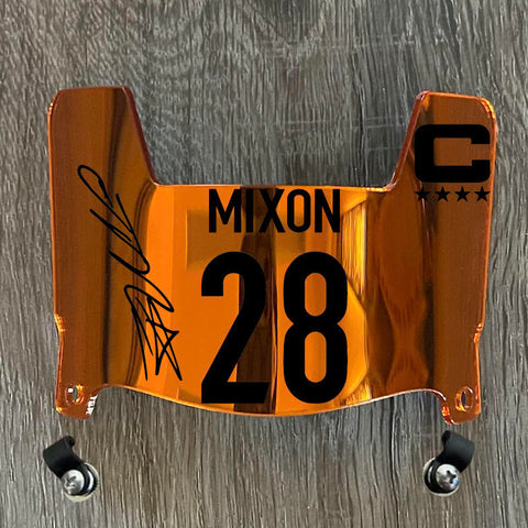 Cincinnati Bengals Joe Mixon Mini Football Helmet Visor Shield Orange Chrome Mirror w/ Clips