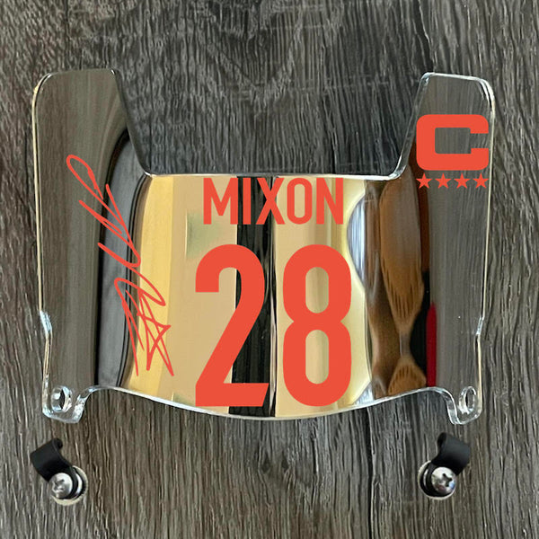Cincinnati Bengals Joe Mixon Mini Football Helmet Visor Shield Silver Chrome Mirror w/ Clips