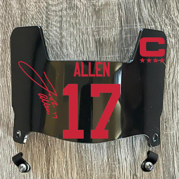Buffalo Bills Josh Allen Mini Football Helmet Visor Shield Black Dark Tint w/ Clips