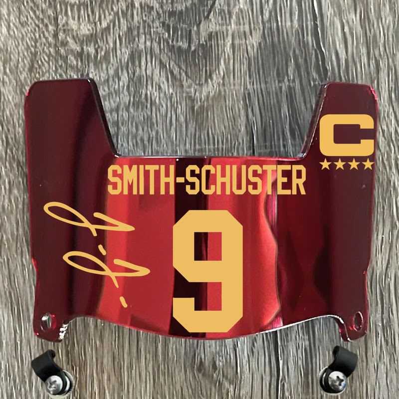 Kansas City Chiefs JuJu Smith-Schushter Mini Football Helmet Visor Shield Red Chrome Mirror w/ Clips - PICK COLOR