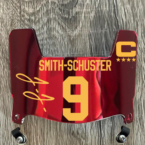 Kansas City Chiefs JuJu Smith-Schushter Mini Football Helmet Visor Shield Red Chrome Mirror w/ Clips - PICK COLOR