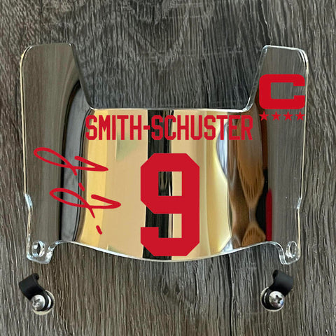 Kansas City Chiefs JuJu Smith-Schushter Mini Football Helmet Visor Shield Silver Chrome Mirror w/ Clips - PICK COLOR