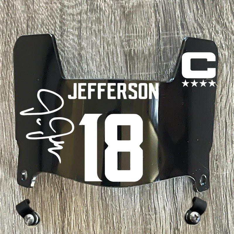 Minnesota Vikings Justin Jefferson Mini Football Helmet Visor Shield Black Dark Tint w/ Clips