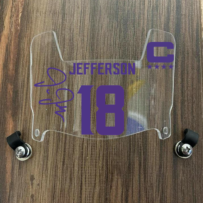 Minnesota Vikings Justin Jefferson Mini Football Helmet Visor Shield Clear w/ Clips