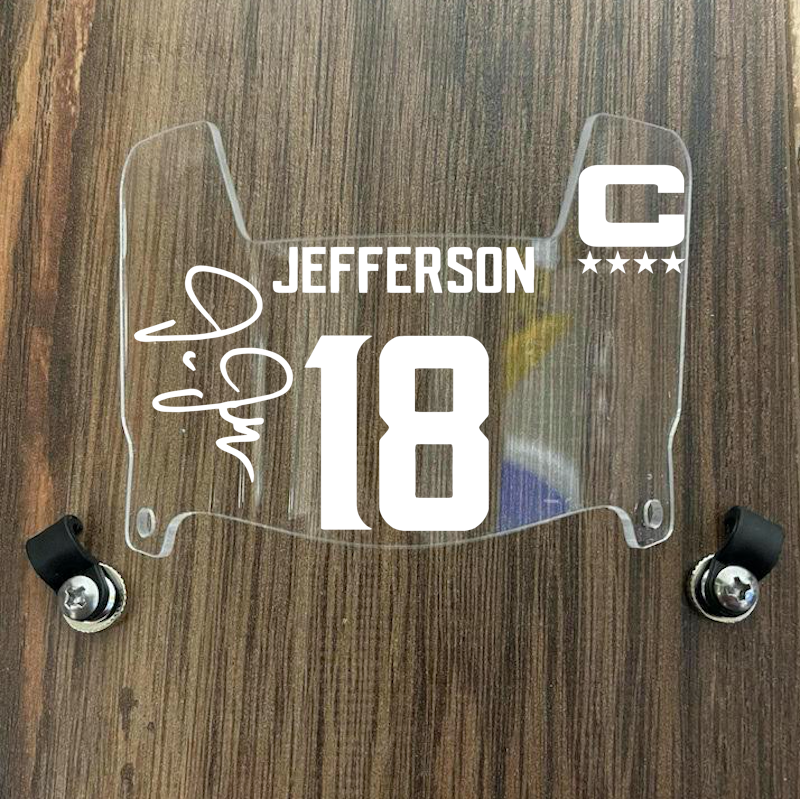 Minnesota Vikings Justin Jefferson Mini Football Helmet Visor Shield Clear w/ Clips
