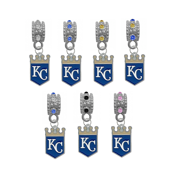 Kansas City Royals MLB Baseball Crystal Rhinestone European Bracelet Charm
