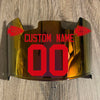 Kansas City Chiefs Custom Name & Number Full Size Football Helmet Visor Shield Red Iridium Mirror w/ Clips - RED