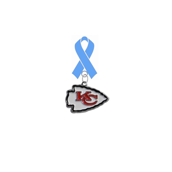 Kansas City Chiefs NFL Prostate Cancer Awareness / Fathers Day Light Blue Ribbon Lapel Pin