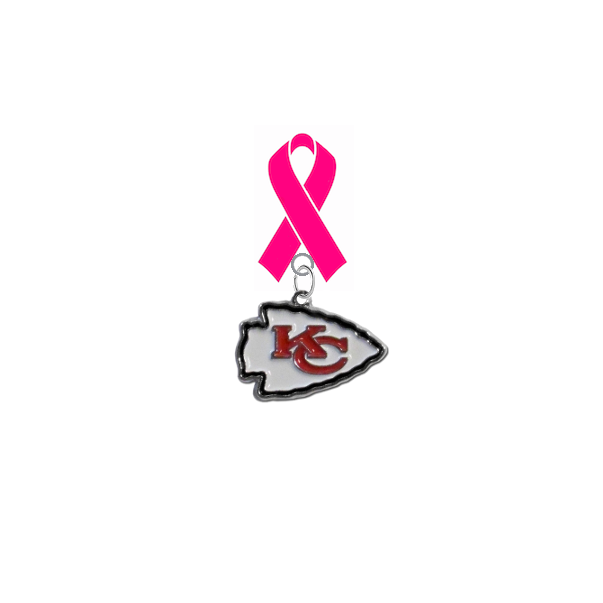 Kansas City Chiefs NFL Breast Cancer Awareness / Mothers Day Pink Ribbon Lapel Pin