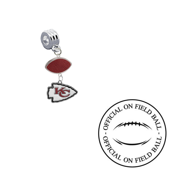 Kansas City Chiefs On Field Football Universal European Bracelet Charm (Pandora Compatible)