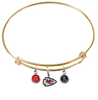 Kansas City Chiefs Gold NFL Expandable Wire Bangle Charm Bracelet