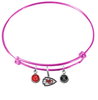 Kansas City Chiefs Pink NFL Expandable Wire Bangle Charm Bracelet