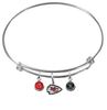 Kansas City Chiefs NFL Expandable Wire Bangle Charm Bracelet