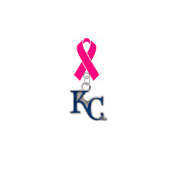 Kansas City Royals Style 2 MLB Breast Cancer Awareness / Mothers Day Pink Ribbon Lapel Pin