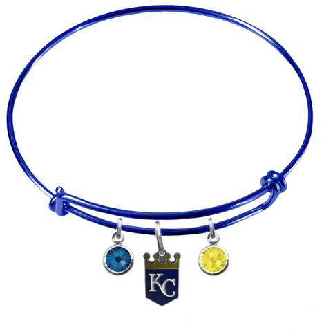 Kansas City Royals Blue MLB Expandable Wire Bangle Charm Bracelet
