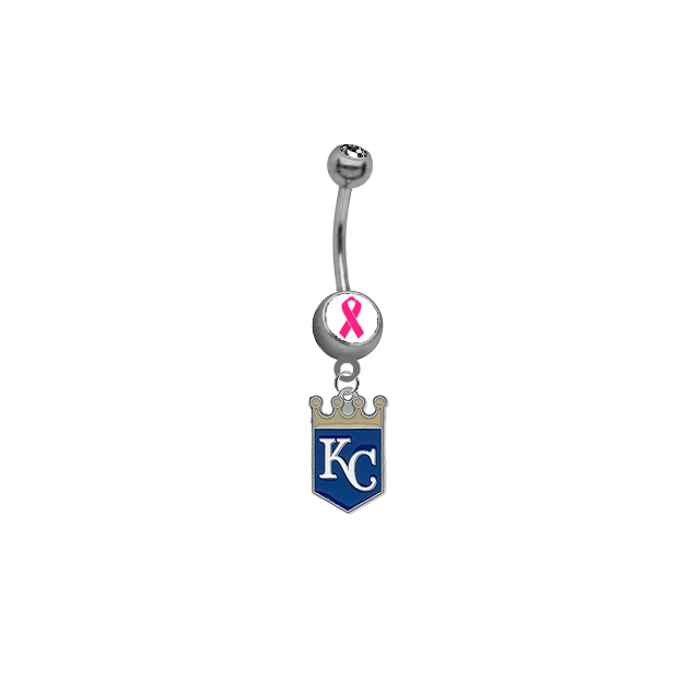 Kansas City Royals Breast Cancer Awareness Belly Button Navel Ring