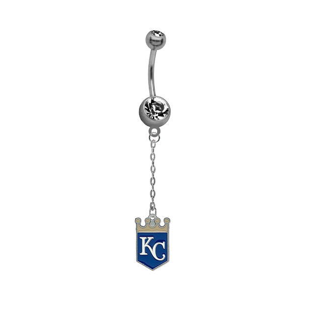 Kansas City Royals Dangle Chain Belly Button Navel Ring
