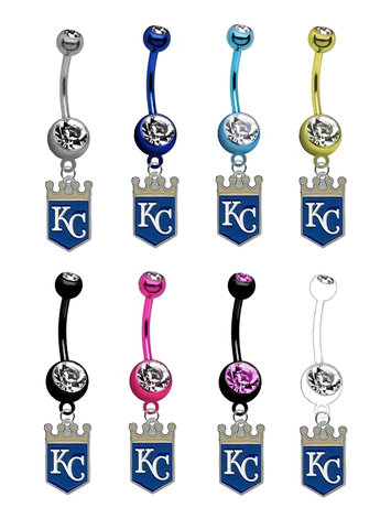 Kansas City Royals MLB Baseball Belly Button Navel Ring - Pick Your Color