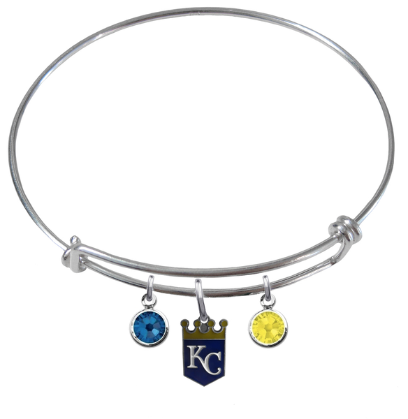 Kansas City Royals MLB Expandable Wire Bangle Charm Bracelet