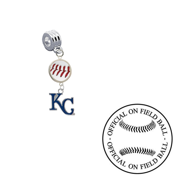 Kansas City Royals 2 On Field Baseball Universal European Bracelet Charm (Pandora Compatible)