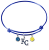Kansas City Royals Style 2 Blue MLB Expandable Wire Bangle Charm Bracelet