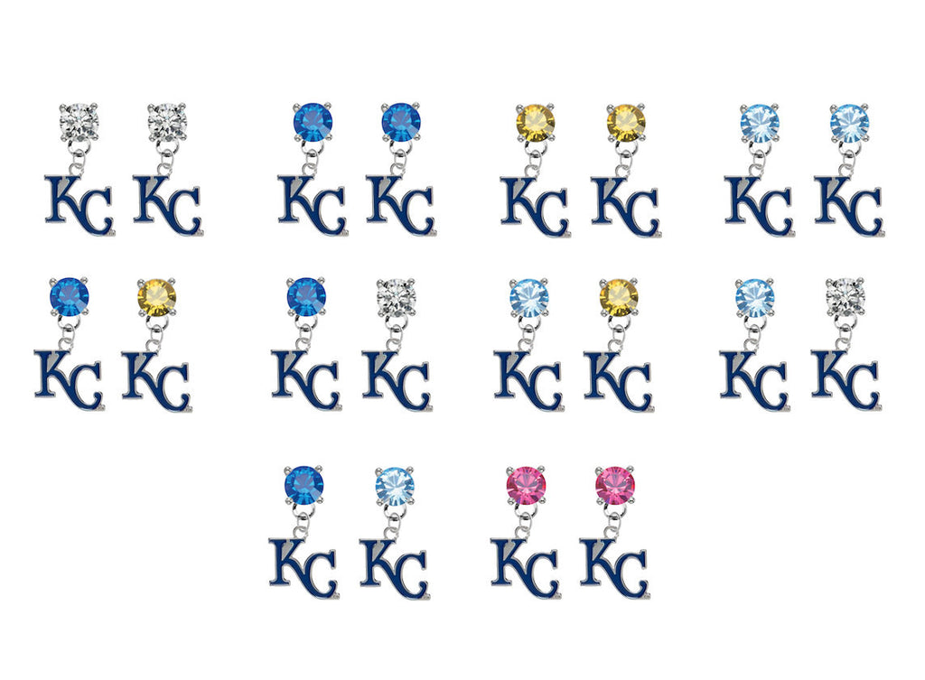 Kansas City Royals Style 2 MLB Swarovski Crystal Stud Rhinestone Earrings