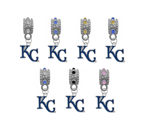 Kansas City Royals 2 MLB Baseball Crystal Rhinestone European Bracelet Charm