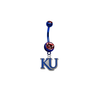 Kansas Jayhawks Style 2 BLUE w/ RED GEM College Belly Button Navel Ring