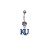 Kansas Jayhawks Style 2 SILVER College Belly Button Navel Ring