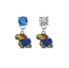 Kansas Jayhawks BLUE & CLEAR Swarovski Crystal Stud Rhinestone Earrings
