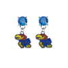 Kansas Jayhawks BLUE Swarovski Crystal Stud Rhinestone Earrings