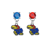 Kansas Jayhawks BLUE & RED Swarovski Crystal Stud Rhinestone Earrings