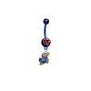 Kansas Jayhawks BLUE w/ RED GEM College Belly Button Navel Ring