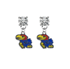 Kansas Jayhawks CLEAR Swarovski Crystal Stud Rhinestone Earrings