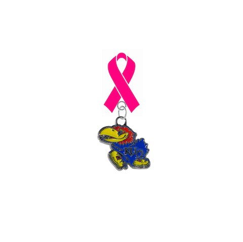 Kansas Jayhawks Breast Cancer Awareness / Mothers Day Pink Ribbon Lapel Pin