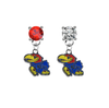 Kansas Jayhawks RED & CLEAR Swarovski Crystal Stud Rhinestone Earrings
