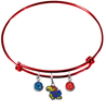 Kansas Jayhawks NCAA Red Expandable Wire Bangle Charm Bracelet