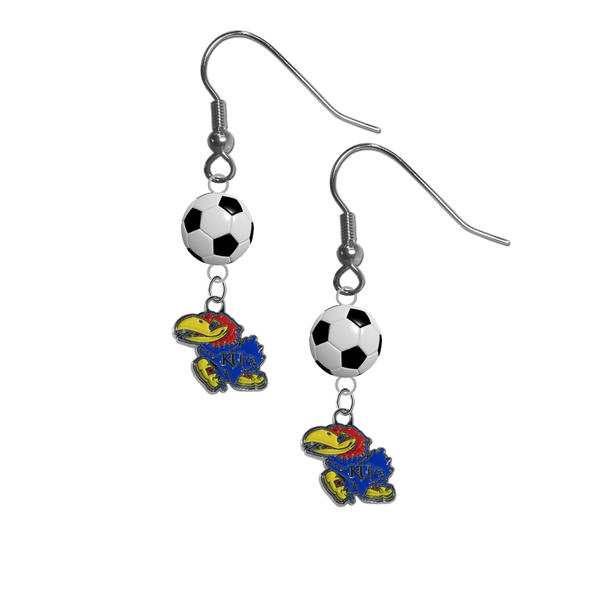 Kansas Jayhawks NCAA Soccer Dangle Earrings