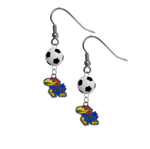 Kansas Jayhawks NCAA Soccer Dangle Earrings